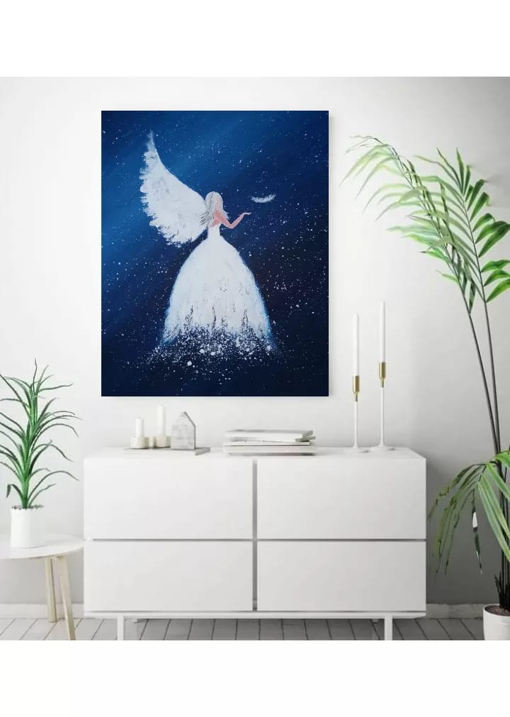 Obraz midrobílý, anděl 4