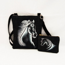 crossbody a mini kapsička-stříbrný kun
