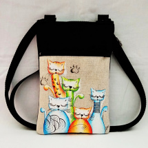 malá crossbody s kapsičkou-kočičky