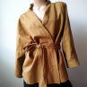 Kabátek kimonového vzhledu (nepodšitý) MUSTARD