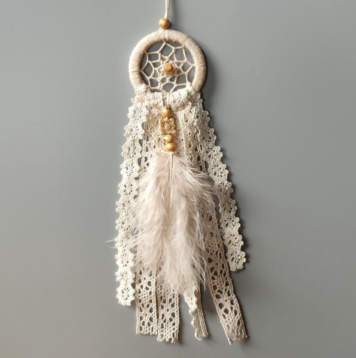 Mini lapač snů nebo amulet 4x20 cm