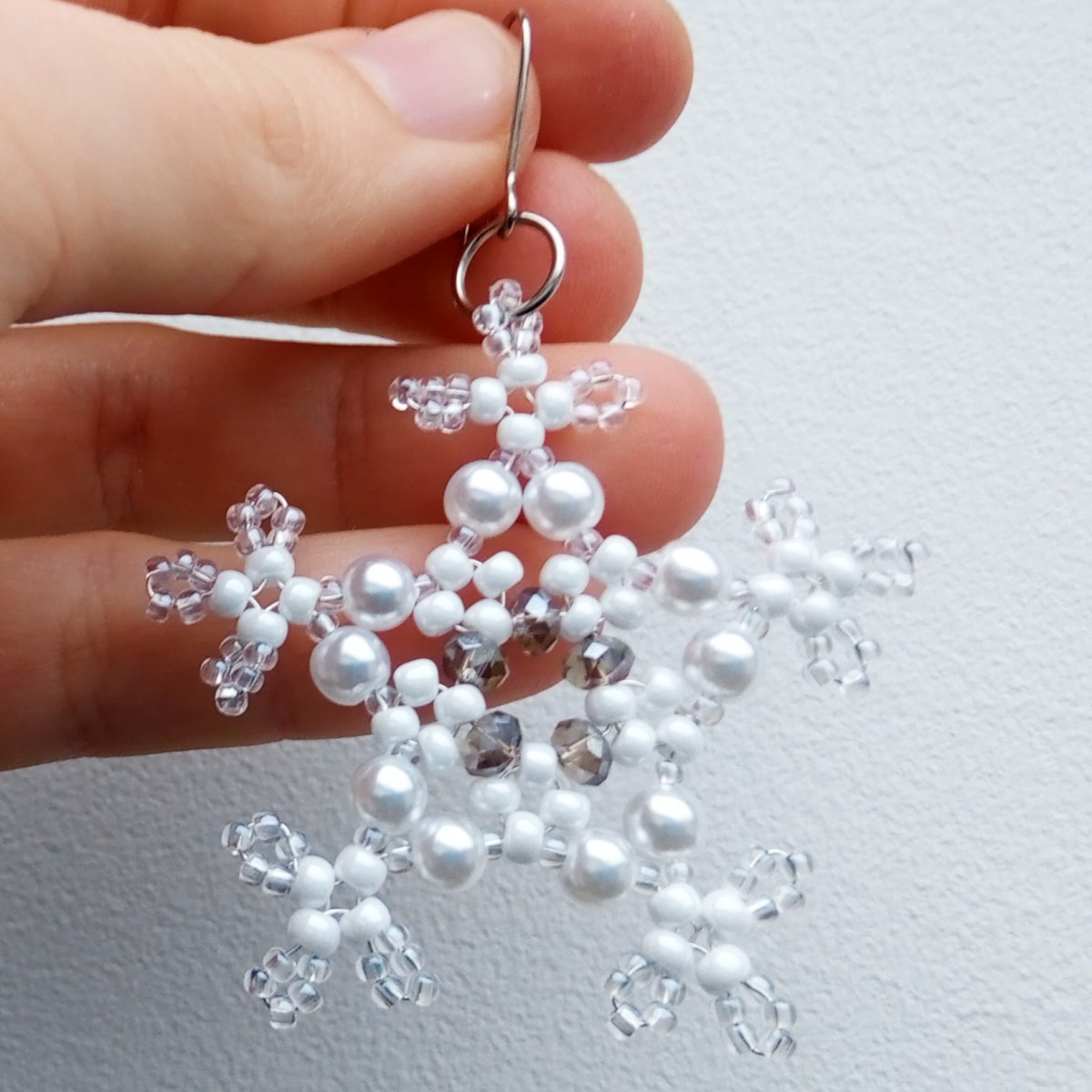 Náušnice sněhové vločky – bílé 