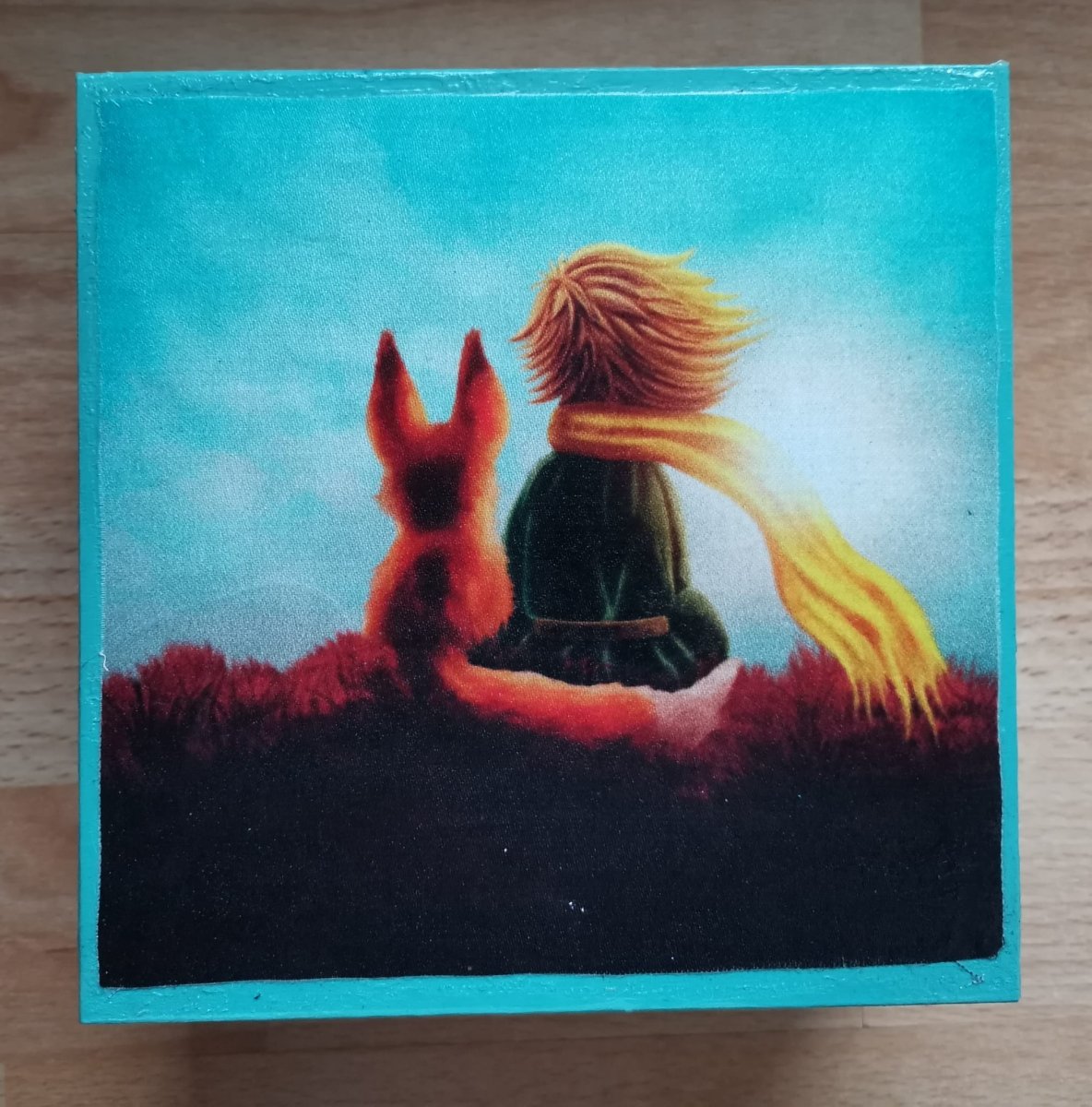 Dřevěná krabička, šperkovnice, malý princ 5