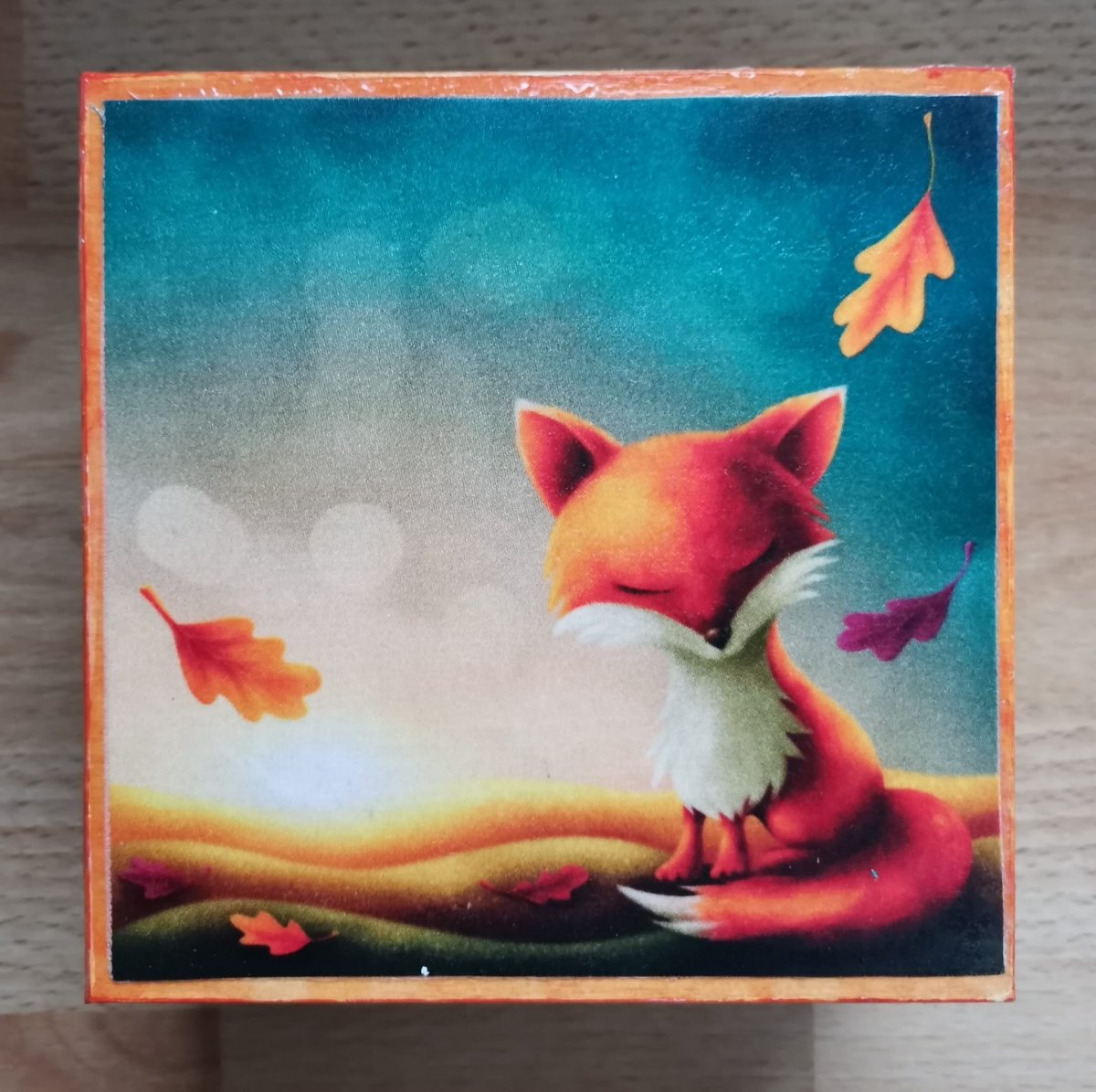 Dřevěná krabička, šperkovnice, Liška 