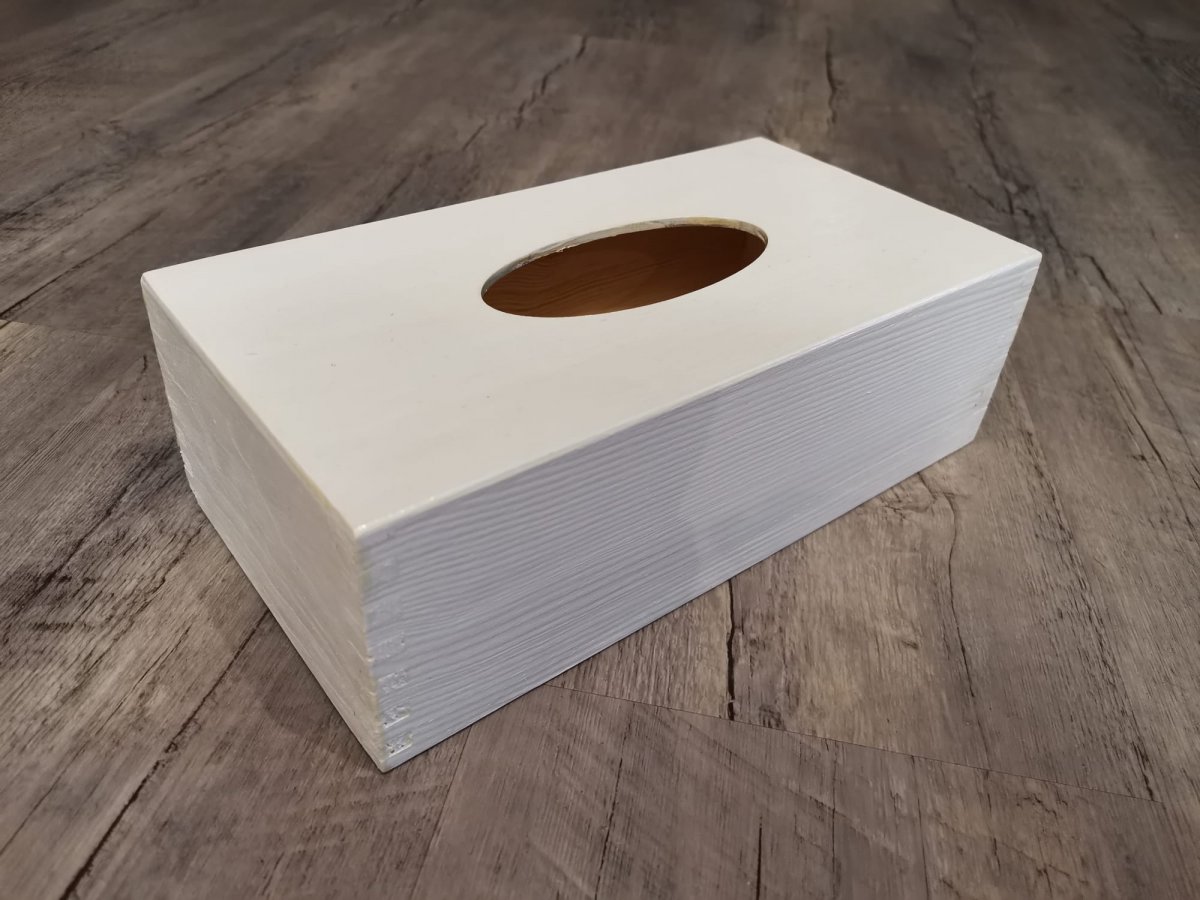 Krabička, poklop na kapesníky bílý 