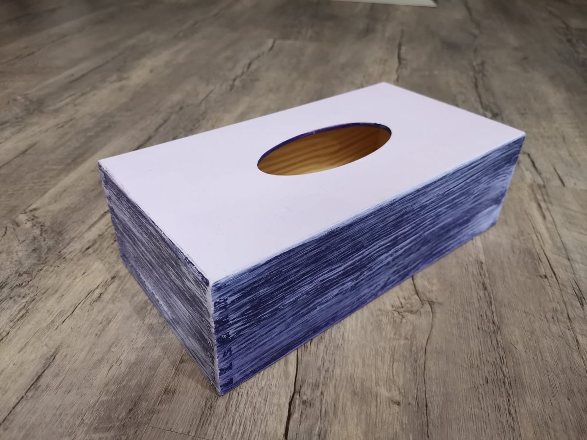 Krabička, poklop na kapesníky, levandule 