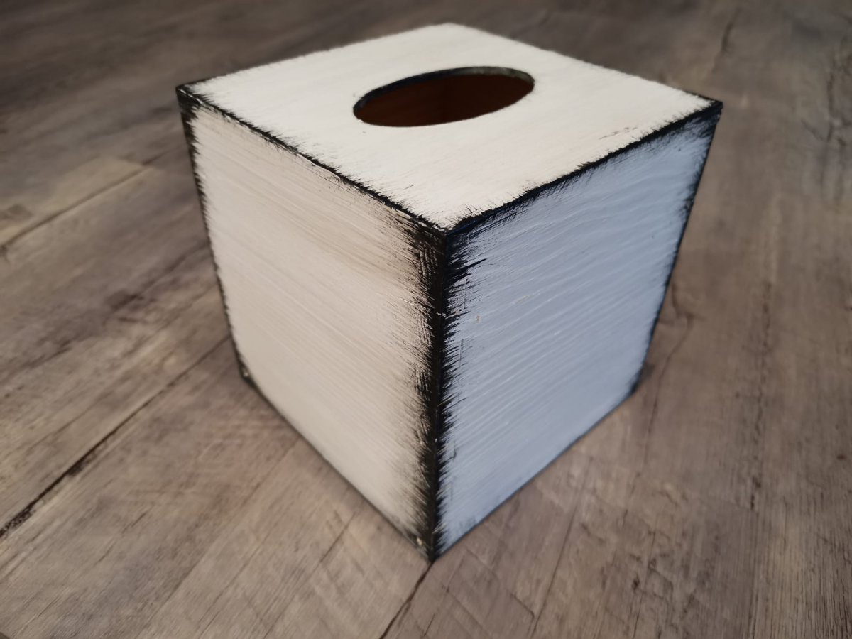 Krabička, box, poklop na kapesníky, čtverec 