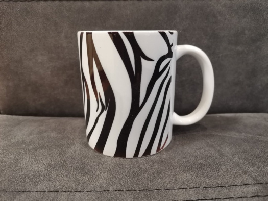 Hrnek, hudební, černobílý zebra 