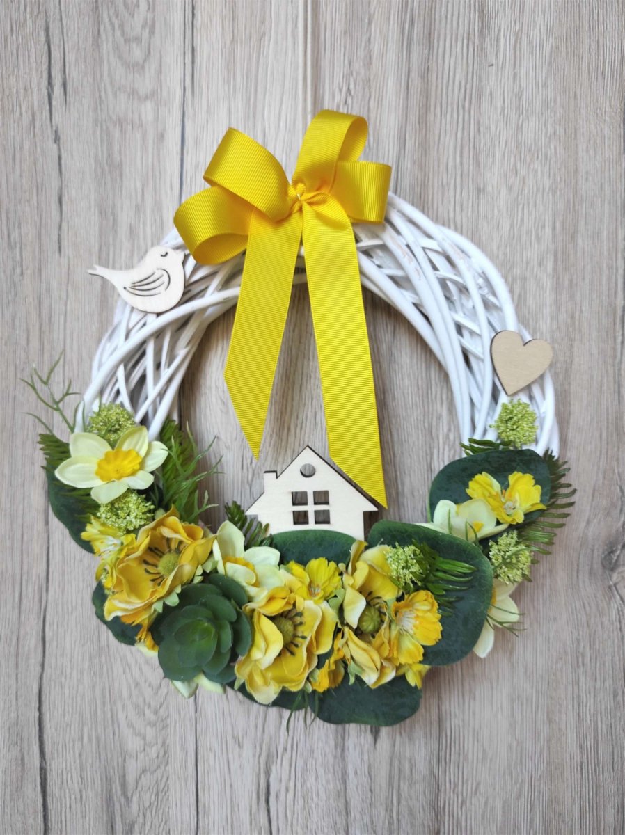 Jarní věnec do žlutozelené