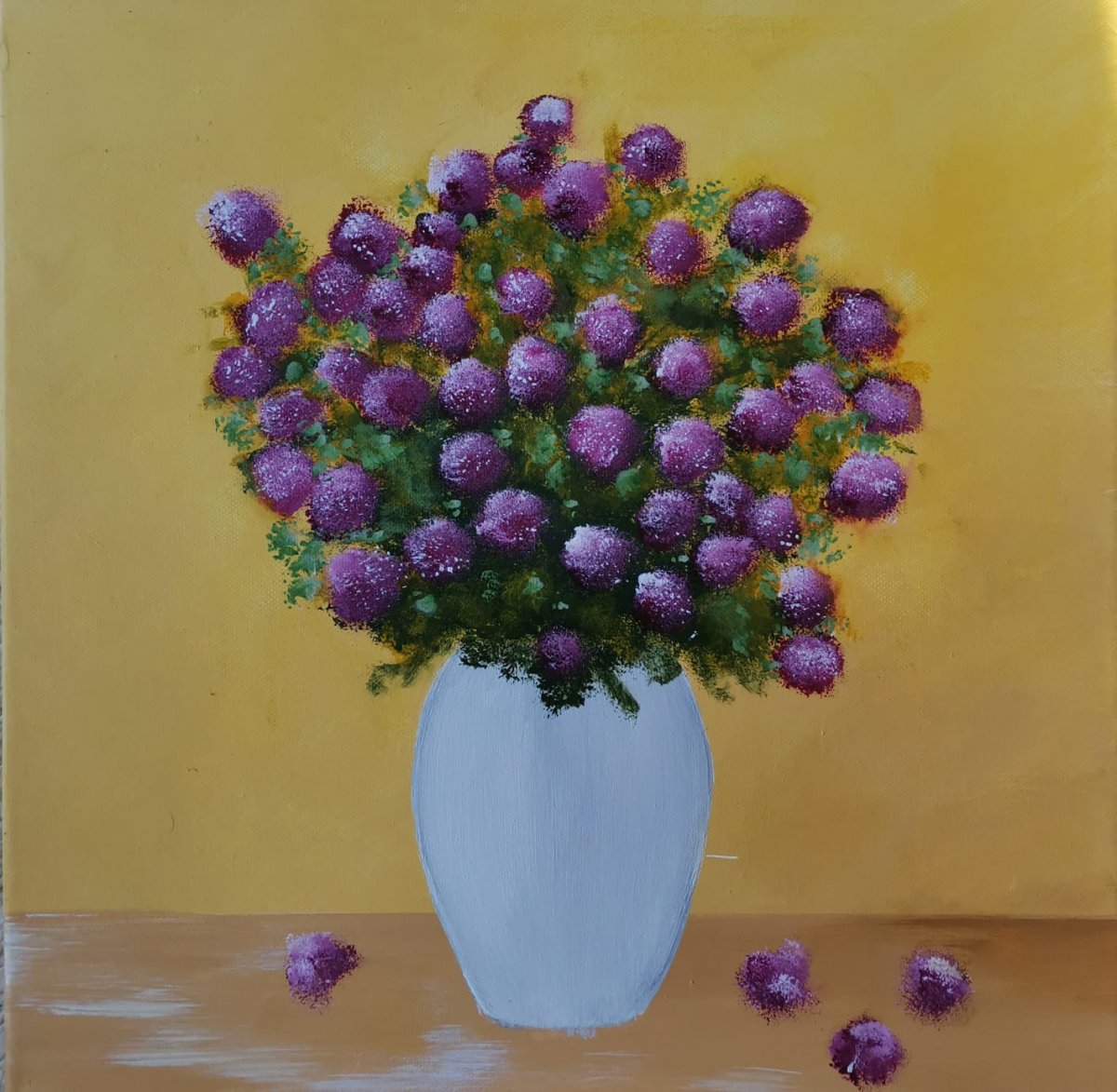 Malovaný obraz, kytice 