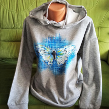 dámská mikina-modrý motýl