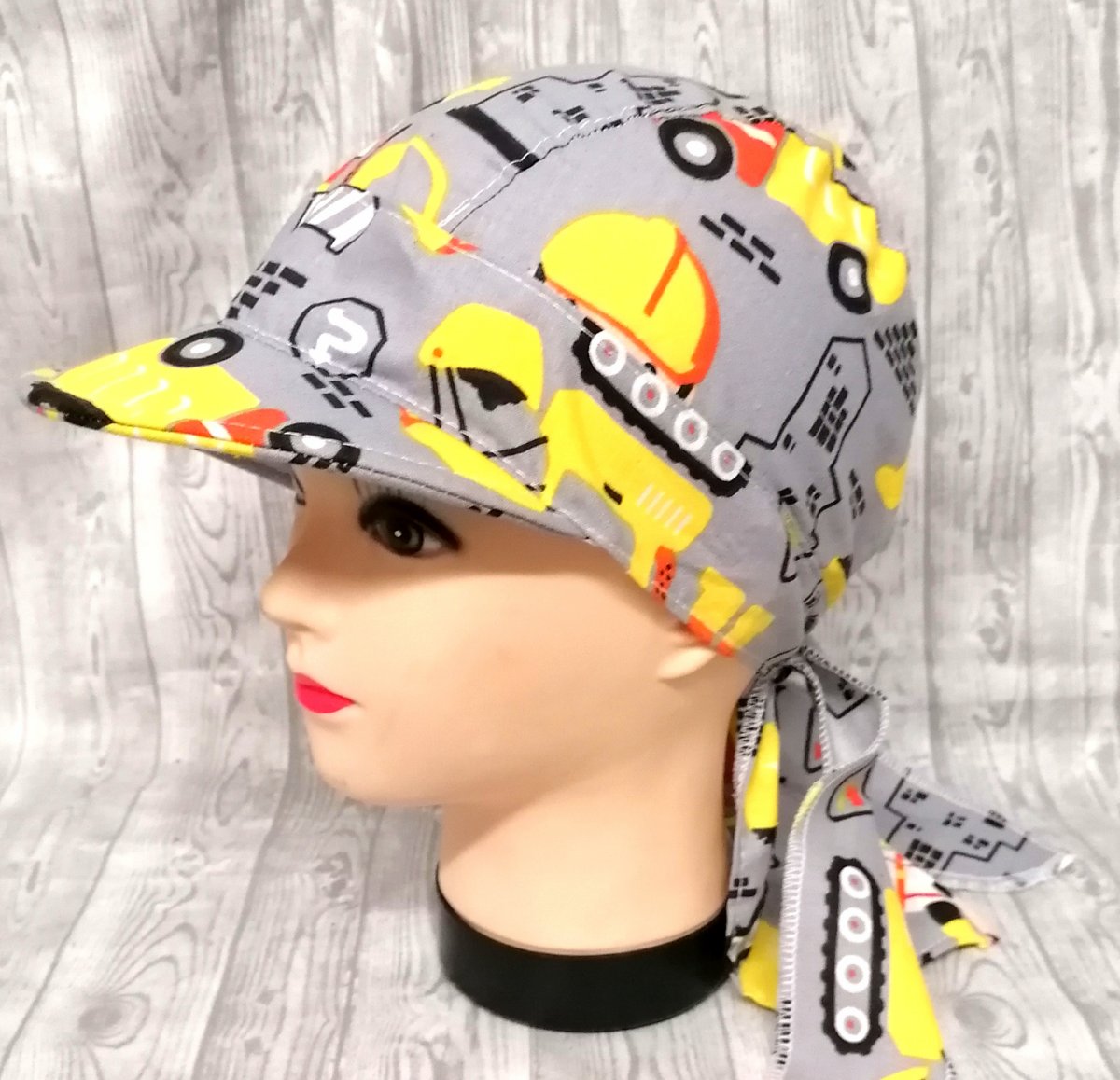 letní dětská pirátka s kšiltem stavitel a auta