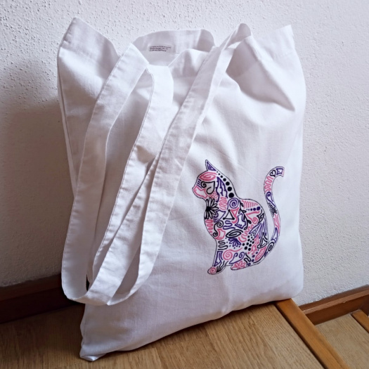 Bavlněná taška – ornamentální kočka