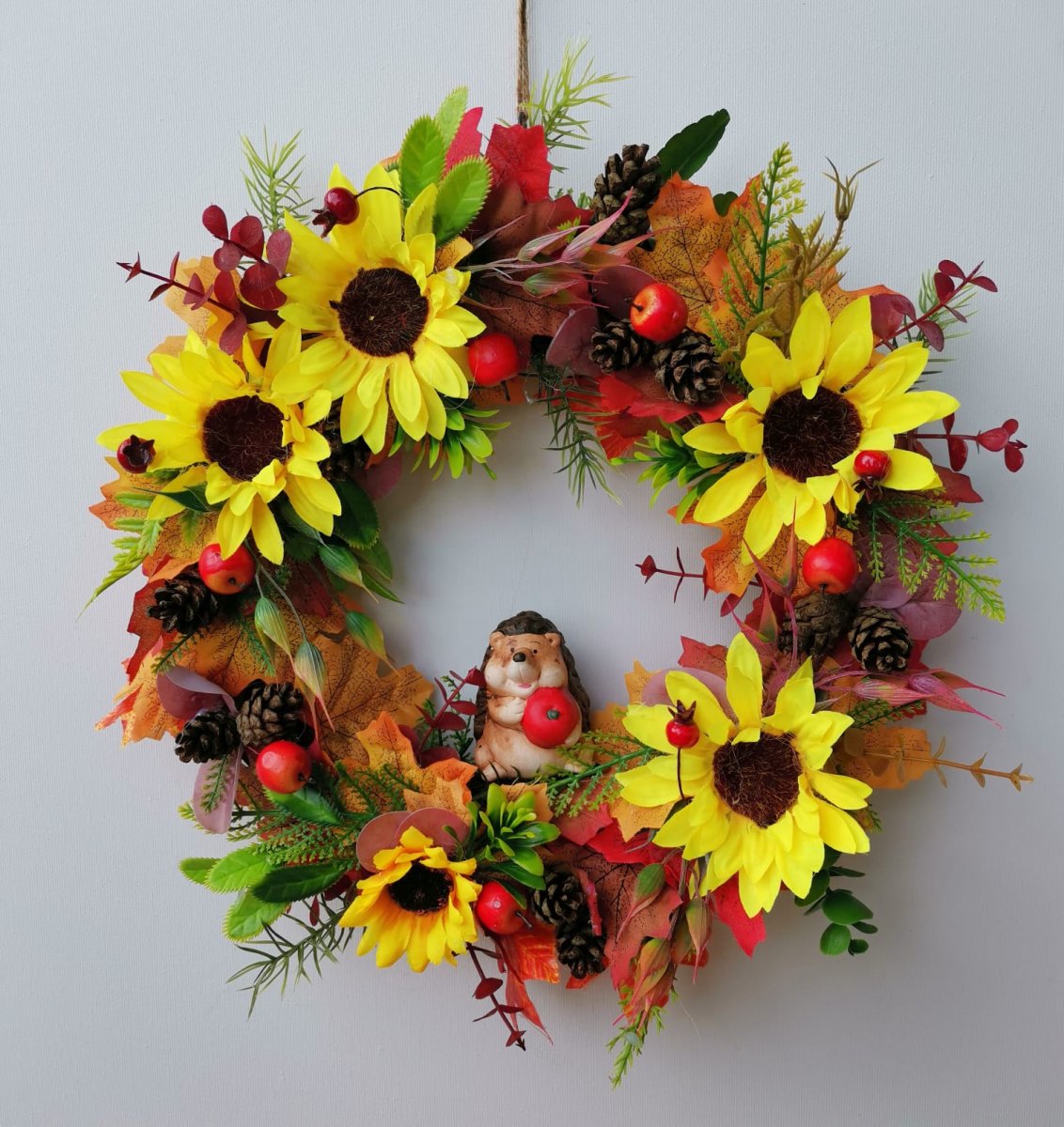 Podzimní věnec s ježkem