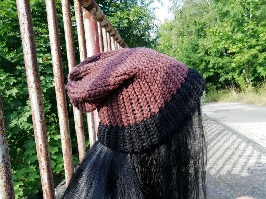 Pletená spadlá čepice (dvojitý lem) SLEVA 