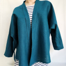 Kabátek kimonového vzhledu (nepodšitý) PETROL