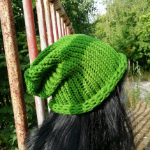 Pletená čepice 2v1 ( trávově zelená) 