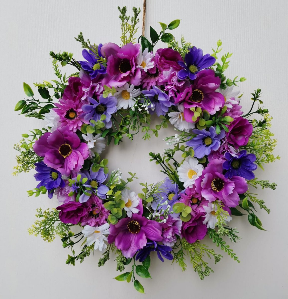 Celoroční věnec na dveře, fialový 