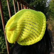 Pletená čepice 2v1 ( neonově žlutá) 