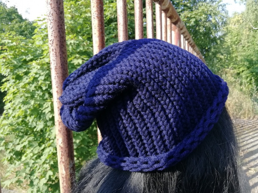 Pletená čepice 2v1 ( tmavě modrá) 