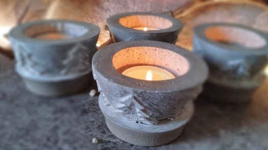 Sada betonových svícnů "Stromeček-advent"