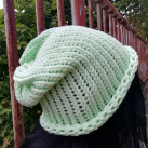 Pletená čepice 2v1 ( pastelově zelená)