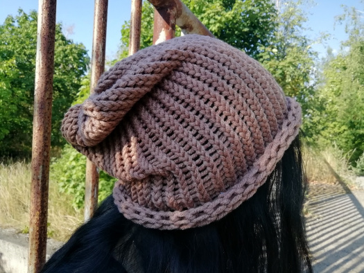 Pletená čepice 2v1 ( světle hnědá) SLEVA