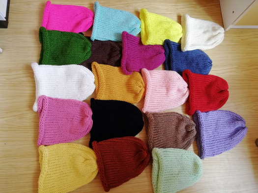 Pletené čepice 2v1 Sleva