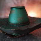 Svícen-beton-sklo " Struktura "