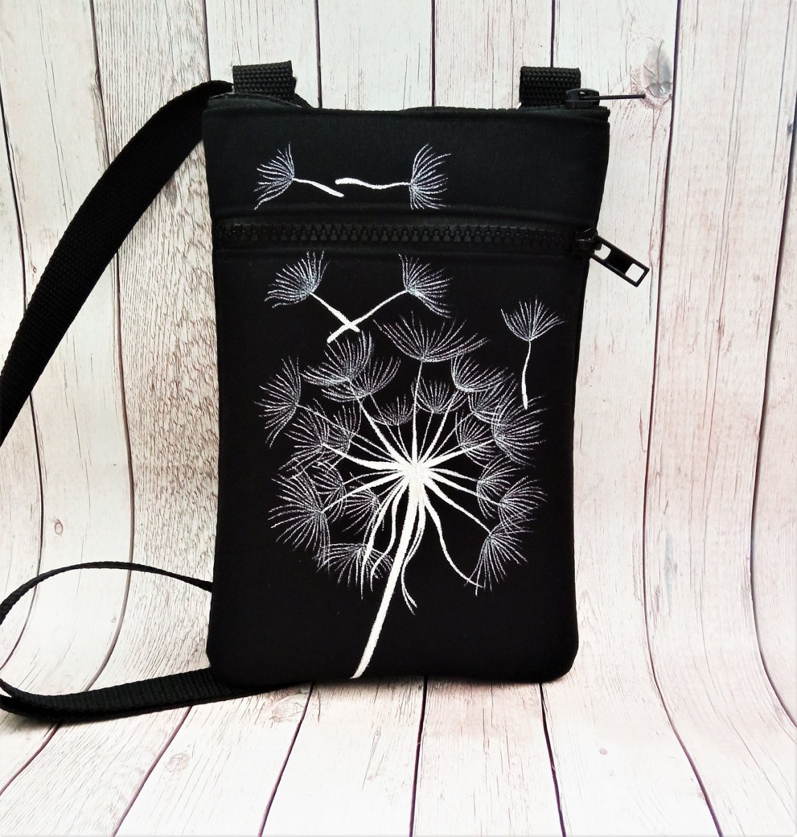 mini crossbody s kapsičkou-stříbrná pampeliška