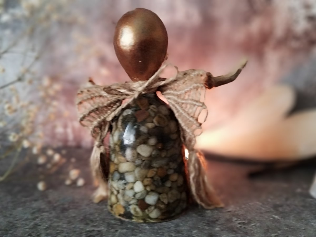 Figurka anděla+macramé křídla