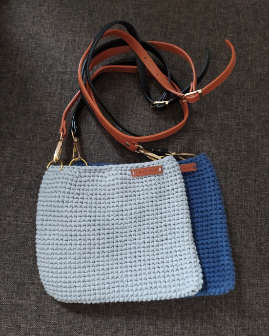 crossbody kabelka - modrá a světle šedá