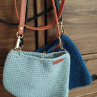 crossbody kabelka - modrá a světle šedá