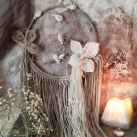 Macramé závěs-kruh "Lísteček"