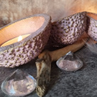 Betonové minimističky "Pudrová růž.+zlato"