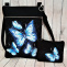 crossbody s kapsou+peněženka-modří motýlci