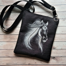  džínová crossbody+zápisník zdarma -stříbrný kun