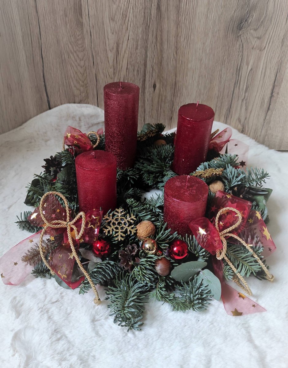 Luxusní adventní přírodní věnec 