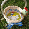 Košíček na 10 vajíček - slepička a kuřátka 