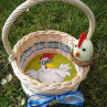 Košíček na 10 vajíček - slepička a kuřátka 