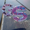 Letter "S" Purple Glitter