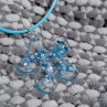 Aqua Blue Glitter Flower