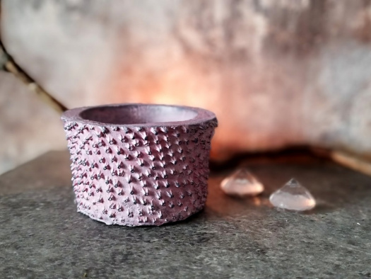 Beton-svícen-hvězdička ̈Pink+antraciẗ