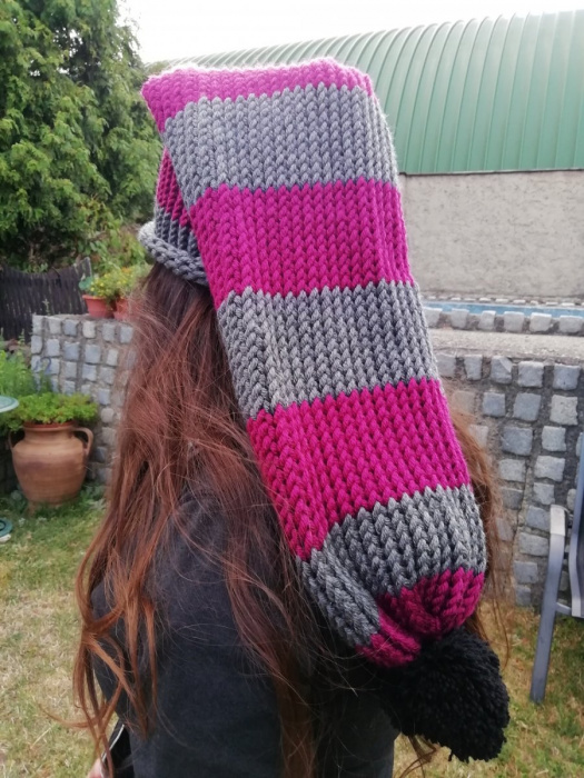 Pletená mega dlouhá čepice SLEVA