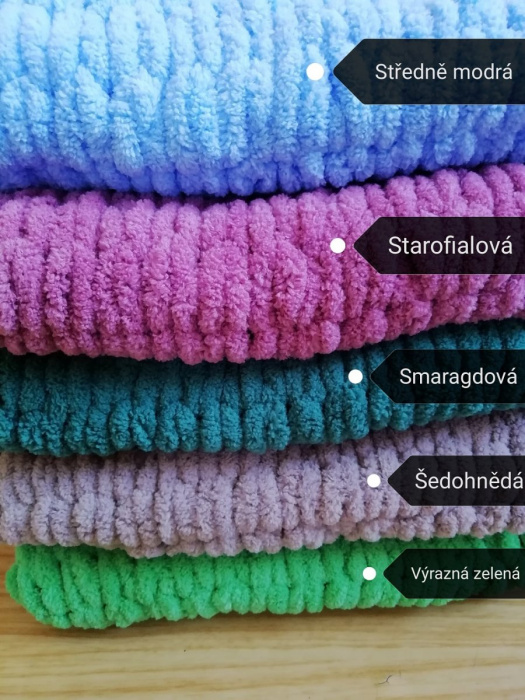 Měkká pletená deka puffy barva na přání 