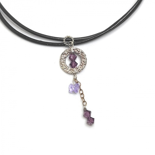 AG, Swarovski, stříbrný kruh ve fialové