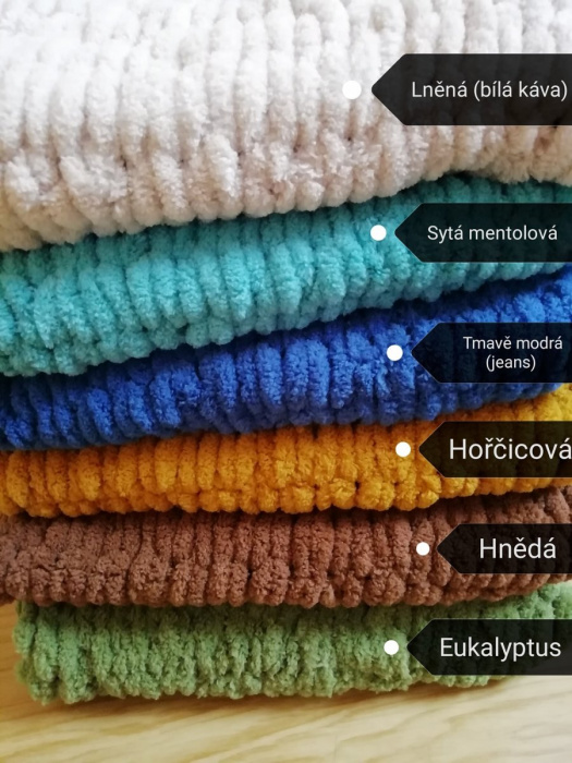 Měkká pletená deka puffy barva na přání 
