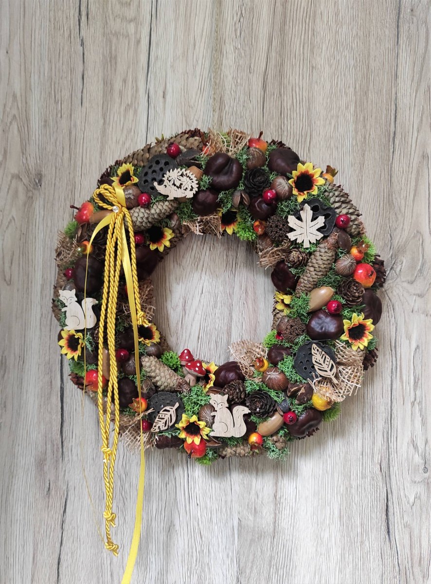 Luxusní podzimní věnec s muchomůrkami