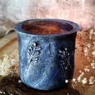 Betonová dózička s otiskem "Šedo-modrá"