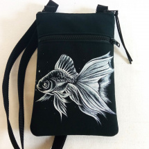 malá crossbody s kapsou-STŘÍBRNÁ RYBIČKA